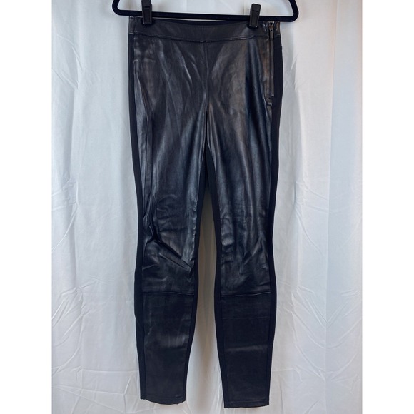 White House Black Market Skinny Leg Faux Leather Front Women's Size‎ 2R Jeggings - Picture 2 of 12